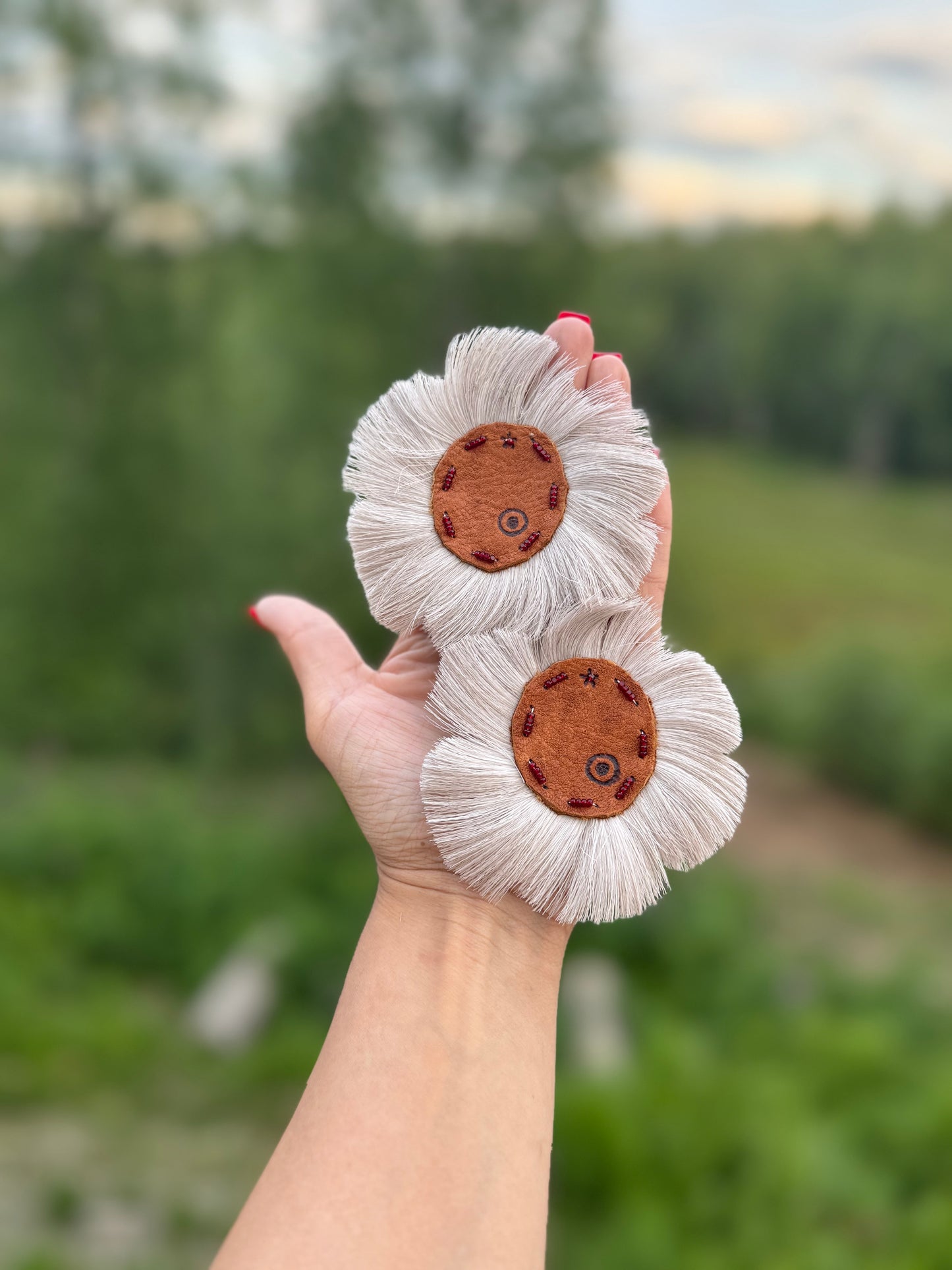 Ivory MMIW caribou flower earrings