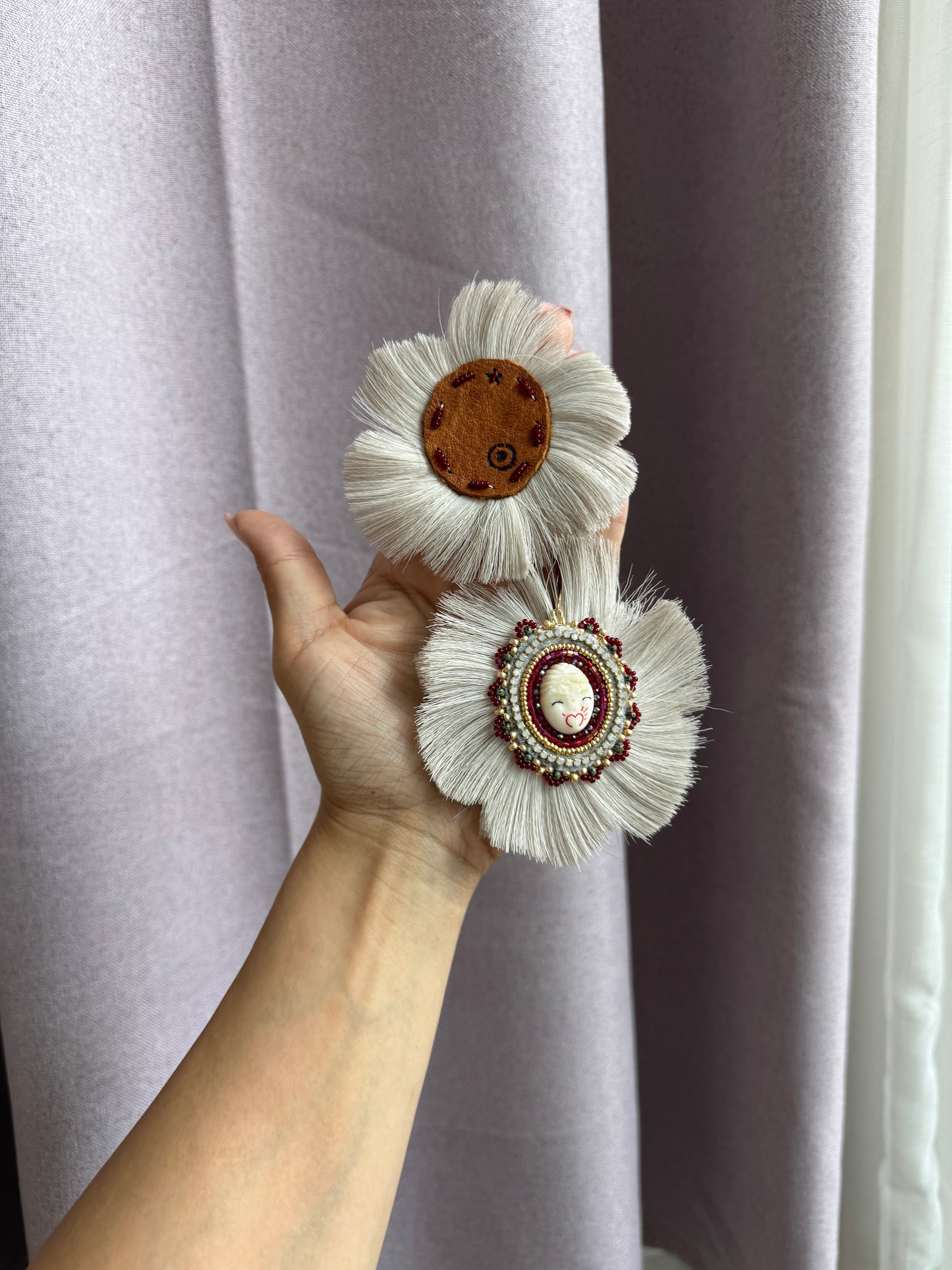 Ivory MMIW caribou flower earrings